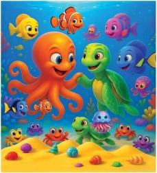 WOODEN CITY puidust pusle: kaheksajalg ja kilpkonn, 20 tükki