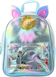 Laste sinine ükssarviku ja liikuvate konfettidega seljakott 25 cm 4,5 l