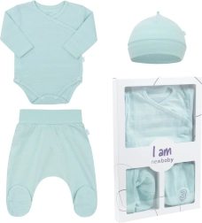 3-piece newborn set for the maternity ward New Baby I AM blue, size 62 (3–6 months)