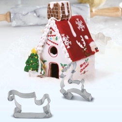 Cookie Cutters for a 3D Gingerbread House, 9 Pieces