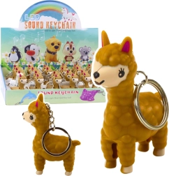 Llama keychain with LED flashlight and sound
