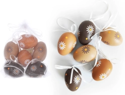 Decorative Painted Plastic Egg 6 cm, 6 pcs