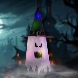 Halloweeni rippuv LED-dekoratsioon, roosa kummitus