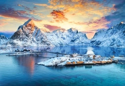 Sunrise Over Sakrisøy Puzzle, Lofoten, Norway 1000 Pieces