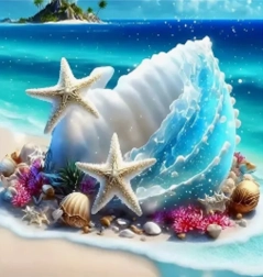 Teemantmaalimine – karbid saarel 30 × 40 cm