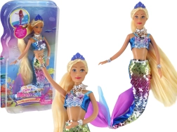 Sireeninäkk nuku pikkade blondide juuste ja soomusliku sabaga