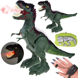 RC dinosaurus, mida juhitakse žestide ja puldiga, tuled, helid ja aur – Roheline