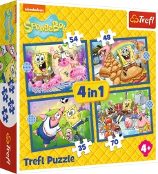 Puzzle SpongeBobi elu 4 ühes