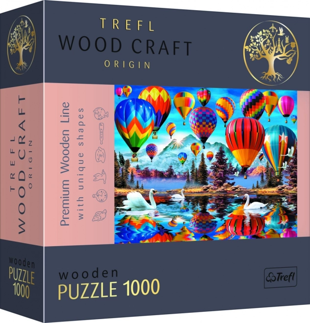 Puidust pusle TREFL Wood Craft Origin – Värvilised kuumaõhupallid 1000 tükki