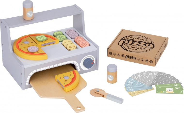 Tooky Toy puidust pitsa komplekt lisatarvikutega