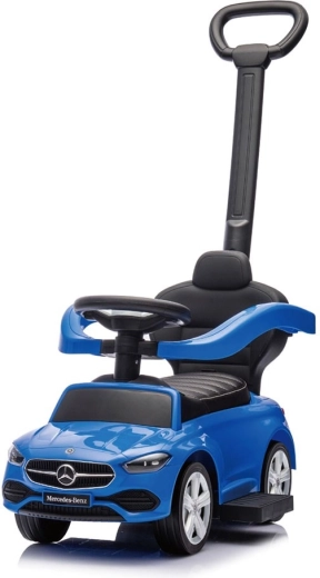 Kids ride-on balance car with push handle Mercedes C‑Class Deluxe blue