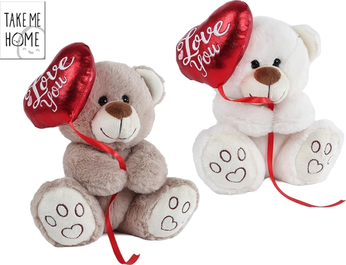 plush teddy bear with heart love you 20 cm