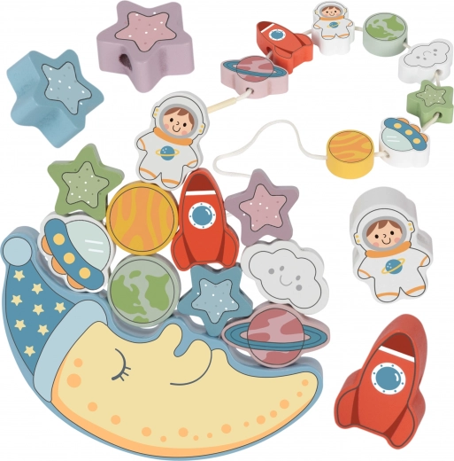 Tooky Toy Kosmiline magav kuu Tasakaalustav puidust nöörimismäng Montessori kosmos