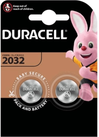 Lithium button cell battery CR2032 DURACELL, 2 pcs