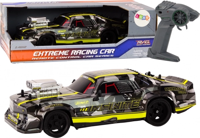RC car 1:16 with rubber tires for drifting – black