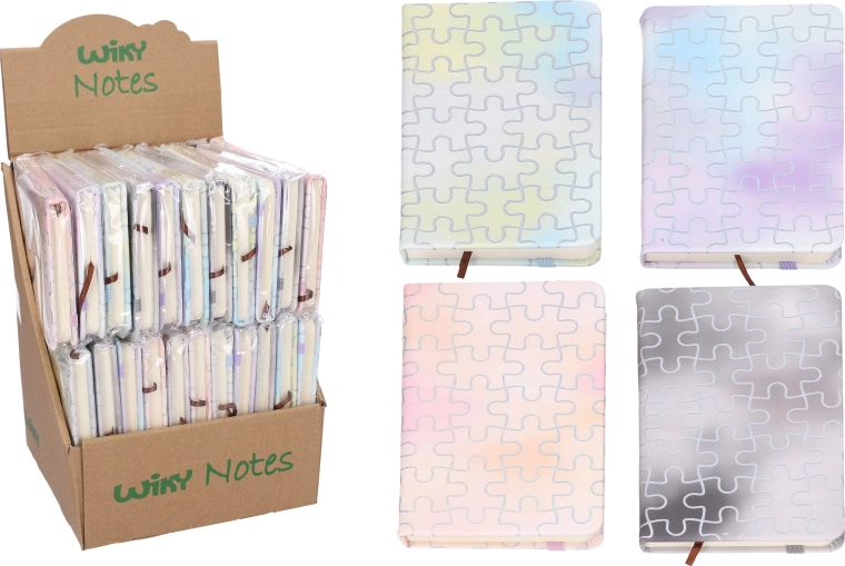 Lined notebook with elastic band 14 × 8.6 cm, 80 pages, assorted colors