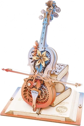 Robo Time 3D Wooden Music Box Magic Cello – Mechanical Puzzle