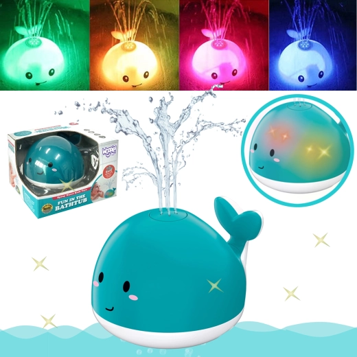 Woopie Whale Bath Toy with Fountain, Blue