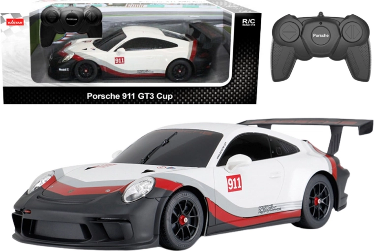 RC car 1:18 RASTAR PORSCHE 911 GT3 white-gray