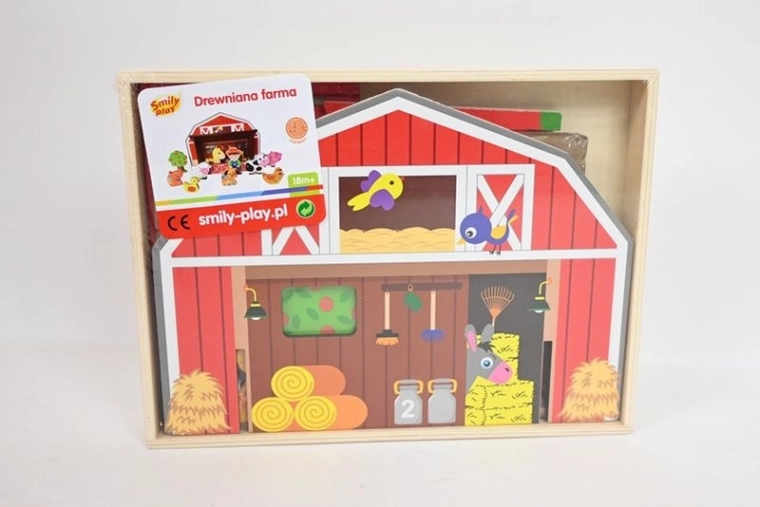 SmilyPlay puidust talu aida ja kujukestega