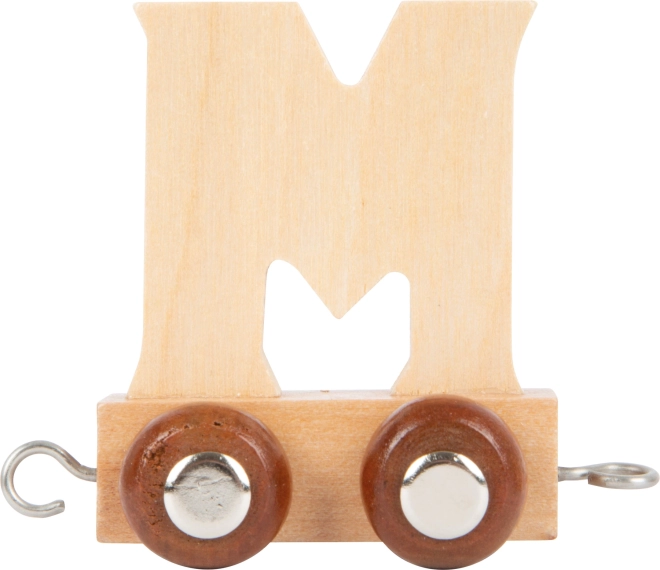 Wooden Rail Car with Letter M for Small Foot Train Sets