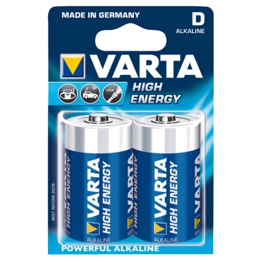 Alkaline batteries D 1.5 V Varta High Energy, 2 pcs