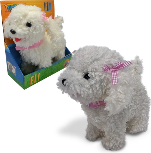 Interactive Plush Puppy with Touch Sensor – White Girl Dog Eli