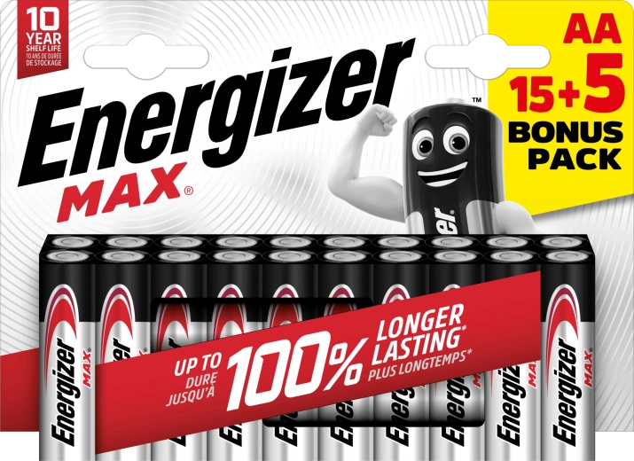 Energizer Max AA alkaline batteries 20 pcs