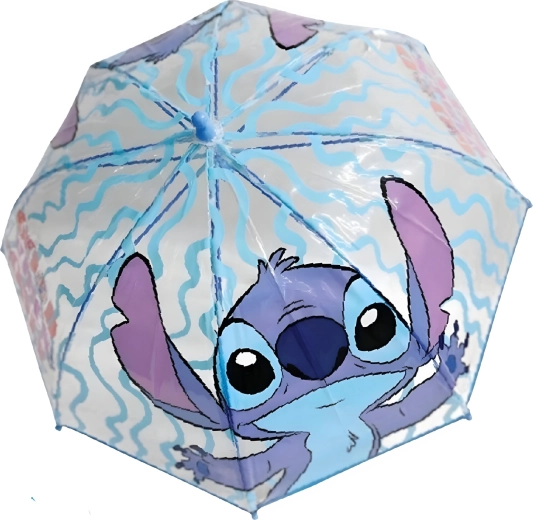 Transparent children's Lilo & Stitch umbrella, light blue