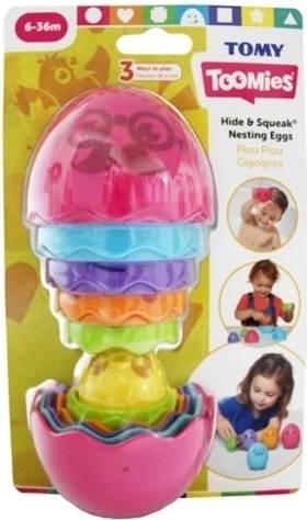 TOMY Toomies matrjoškamuna Hide and Squeak, roosa