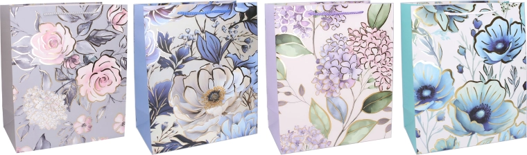 Kingituseks mõeldud paberkott L 30 × 40 × 12 cm – lilleline disain