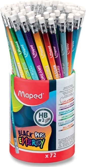 Grafiitpliiats MAPED Black’Peps Energy HB, motiivide valik