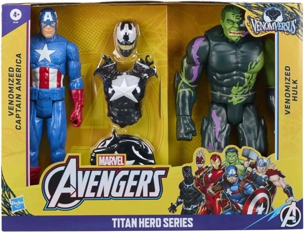 Marvel Avengers Titani märulifiguur Kapten Ameerika või Hulk – 1 tk