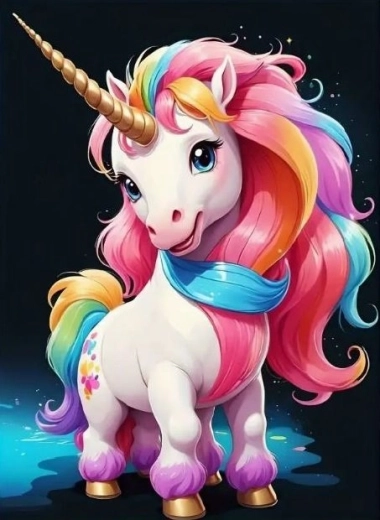 Diamond Painting – Baby Unicorn 30 × 40 cm