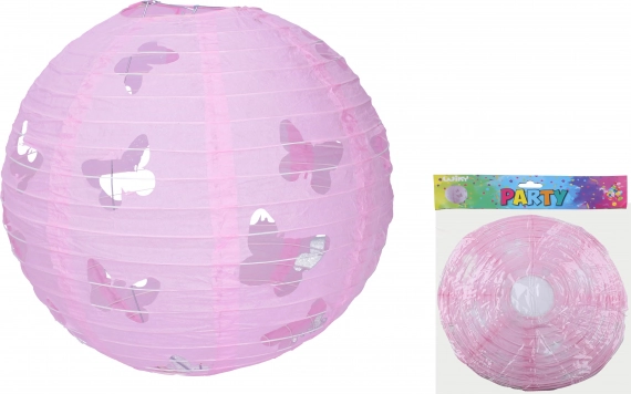 Liblikamotiiviga ümmargune latern 30 cm
