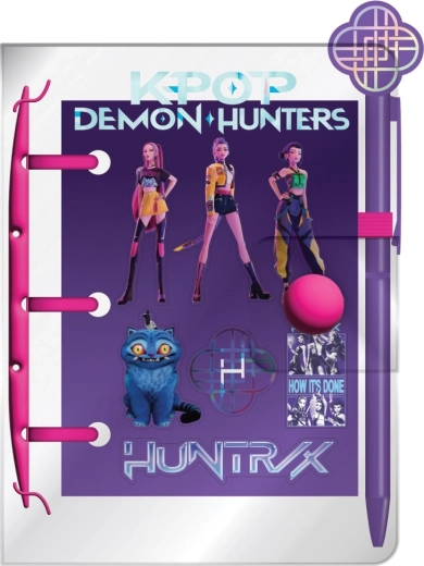 K-pop Demon Hunters Set: mini notebook, pen and stickers