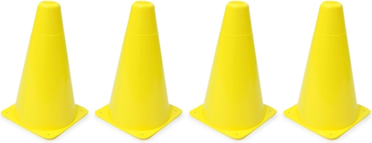 Jamara treeningkoonused (püloonid) kollased – komplekt 4 tk