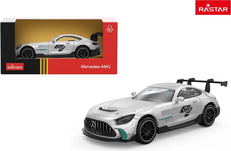 Rastar Mercedes-AMG GT2 metallist automudel 1:43, hõbedane