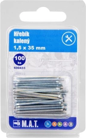 Karastatud naelad 35 × 1,5 mm, tsingitud, 100 tk