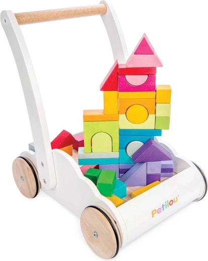 Le Toy Van puidust käimisabi Rainbow cloud klotsidega