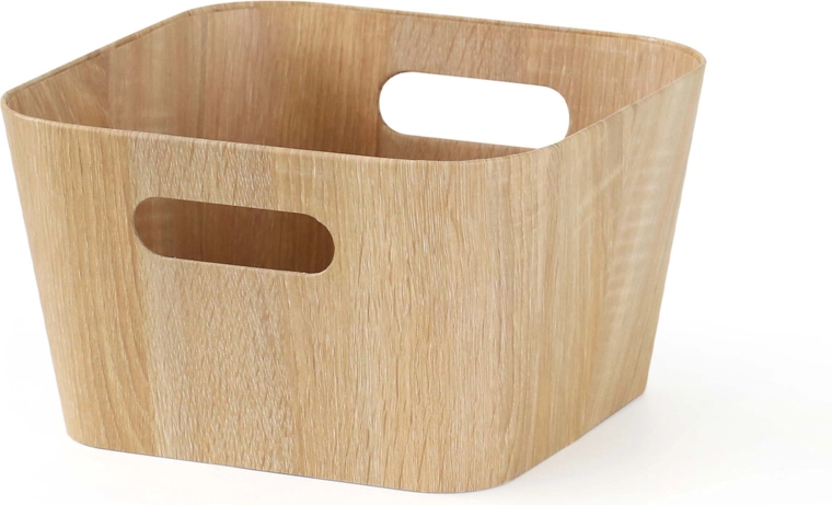 Storage basket in wood decor 27 × 27 × 16 cm