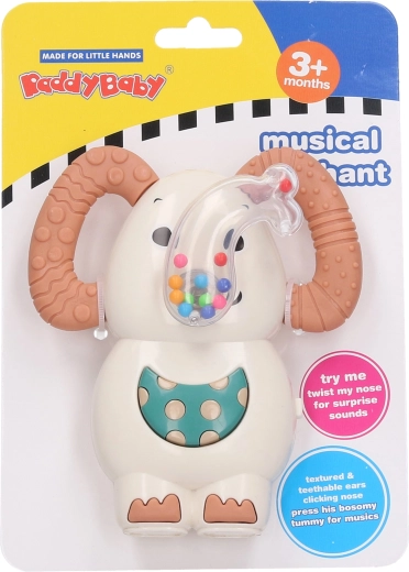 Elephant rattle with lights and sounds 12 cm