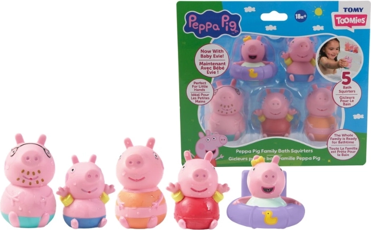 TOMY Peppa Pig pritsivad vannimänguasjad, 5 tk