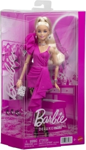 Barbie Deluxe Style moenukk roosas volangiga kleidis