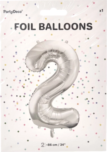Fooliumõhupall number 2, hõbedane 86 cm