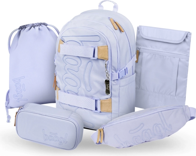 Baagl komplekt 5 Skate Lilac: koolikott, pinal, sussikott, vöökott ja sülearvuti ümbris