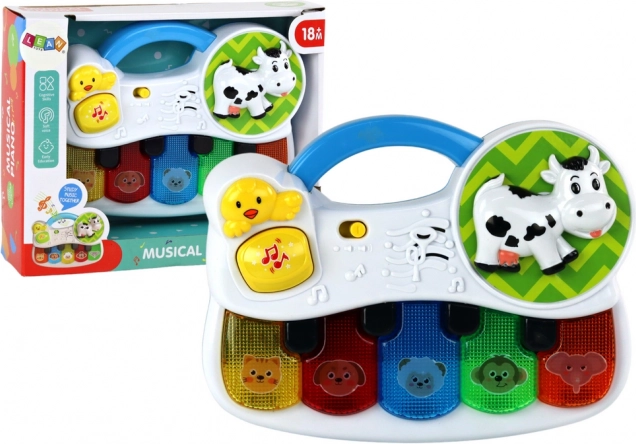 Children’s musical mini piano with animals, lights and sounds