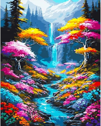 Teemandimaal "Koske ja jõgi metsas" 30 × 40 cm NORIMPEX