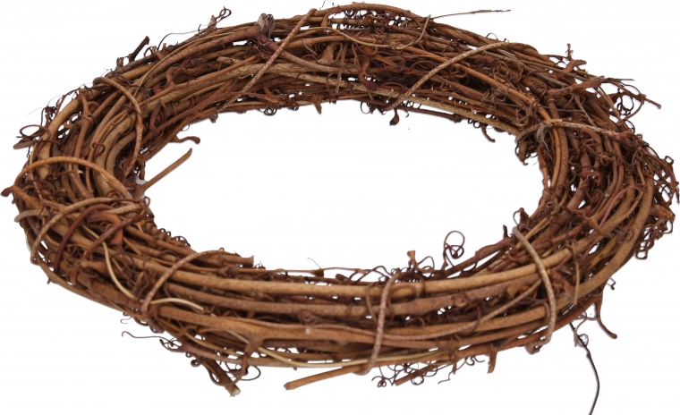Decorative rattan wreath, 20 cm diameter