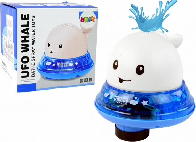 Water-Spraying Whale with Base Bath Toy White